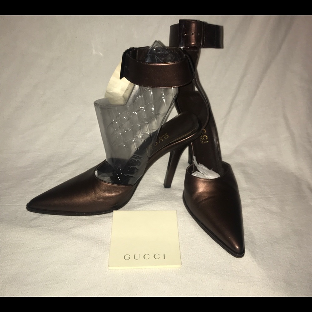 Gucci shoe and purse set shoes 8 Metallic brown